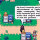 Sam stands in front of a gas pump at a coast side gas station and comments about the trials of capitalism.
